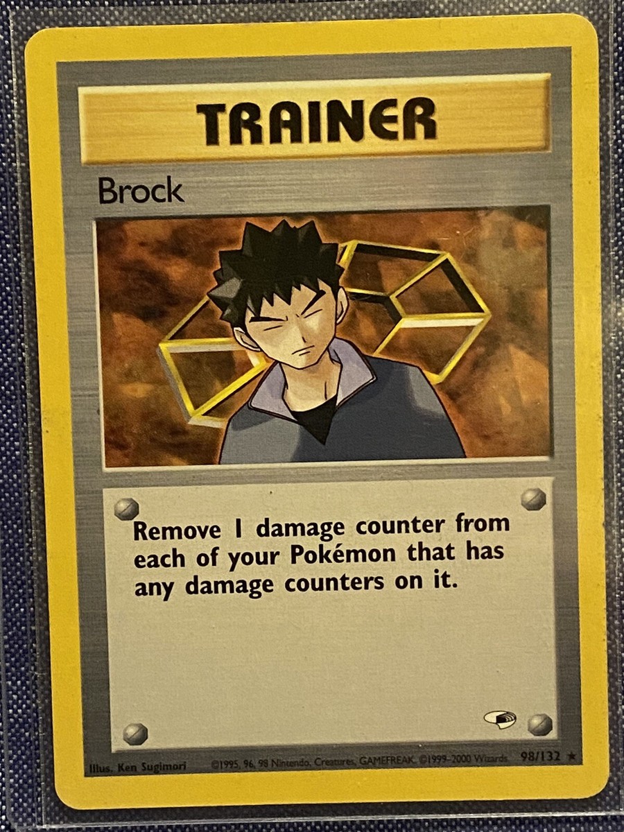 brock pokemon trainer card Brock Trainer Rare - Nintendo Pokemon Gym Heroes 98/132