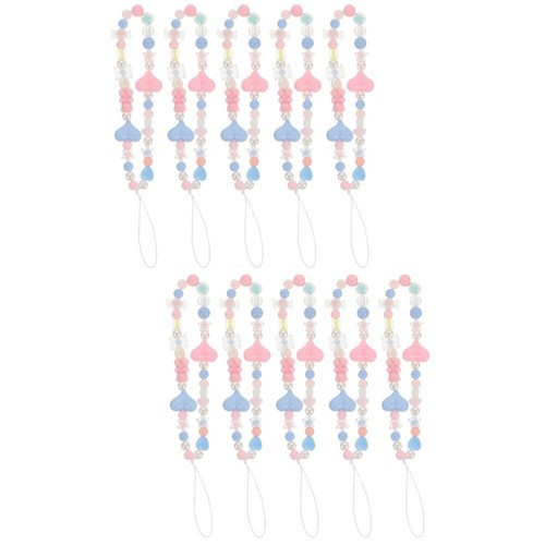 2 PCS Mobile Phone Lanyard Set Hanging Wrist Strap Charms Beaded - Zdjęcie 4 z 12
