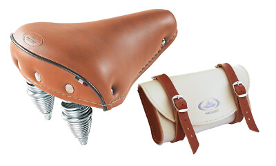 Siège Selle Vélo Ressort En Cuir Tuning Véritable Avec Ressorts Vintage