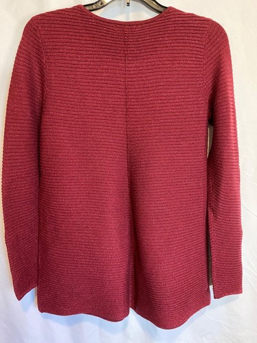 Suéter Acanalado Alfani Borgoña/Brillo Talla S Pullover Broches de Presión en Manga Cuello Redondo - Imagen 18 de 21