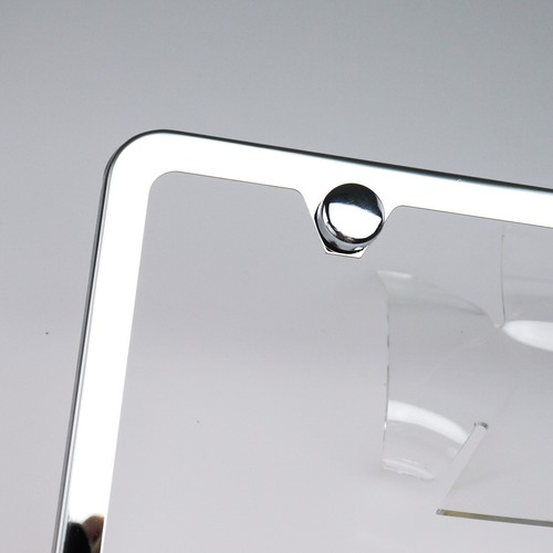 Slim Stainless Steel Mirror Chrome License Plate 2 Hole Frame Light Weight Ford - Picture 7 of 12