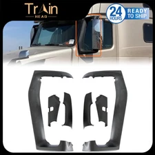 For 2004-2018 Volvo VNL Door Mirror Arm Cover Set Black Pair Left Right Side