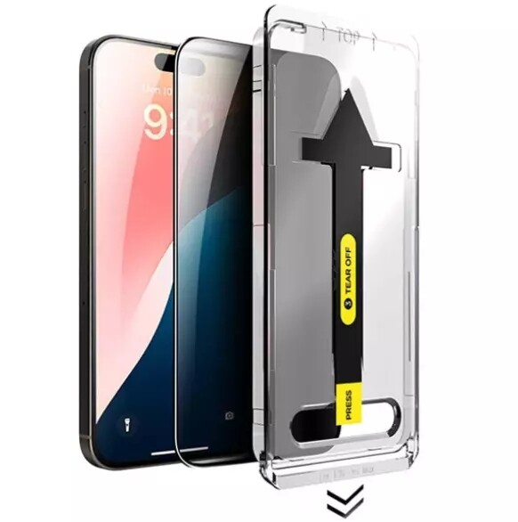 Film De Protection écran Evotech 3 En 1 Pour IPhone – Anti-rayures, Anti-regard, Pose Facile Sans Bulles