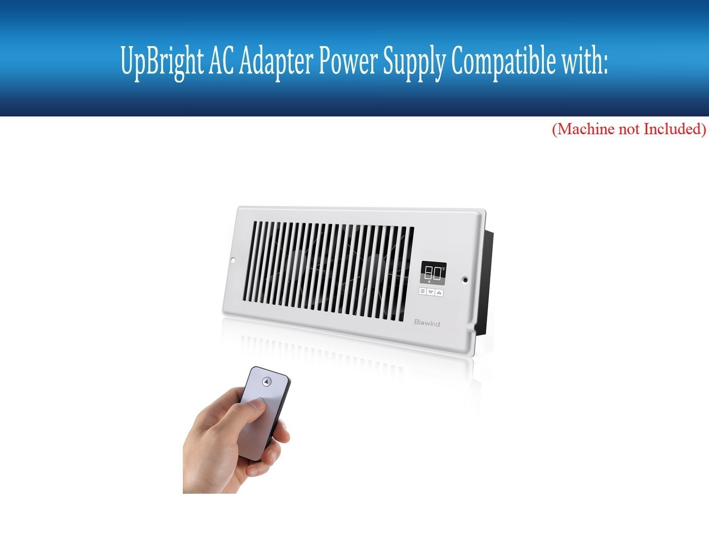 как выглядит AC Adapter For Biowind AirBoost T4 HZD-92F Quiet Register Smart Vent Booster Fan фото