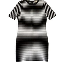 MICHAEL Michael Kors Dress Small Black/White Stripe Stretch Poly PF68WEY51C