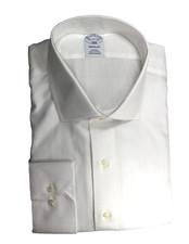 Brooks Brothers Regular Cotton Non-Iron 18-34/35 English Spread Collar White