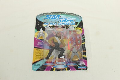 Star Trek TNG 1992 Playmates Lt Worf Figur mit Riker Tricorder Fehler Fehldruck
