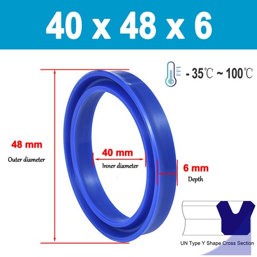 5PCS 40-48mm PU Rod Seal Hydraulic U-Cup UN-Type For Hydraulic Piston Cylinder - Picture 14 of 47