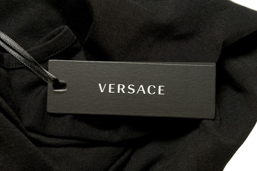 Camiseta Versace Para Hombre Negra Dorada Estampado Medusa Cuello Redondo Versace Talla 5 US M IT 50 - Imagen 6 de 6