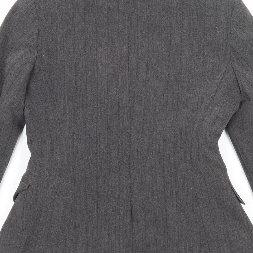 New Look Womens Grey Striped Polyester Blend Suit Jacket Size 10 - Image 4 of 4