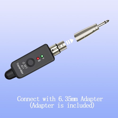 Wireless Microphone System XLR Transmitter Receiver Rechargeable Speaker Adapter - Picture 6 of 16