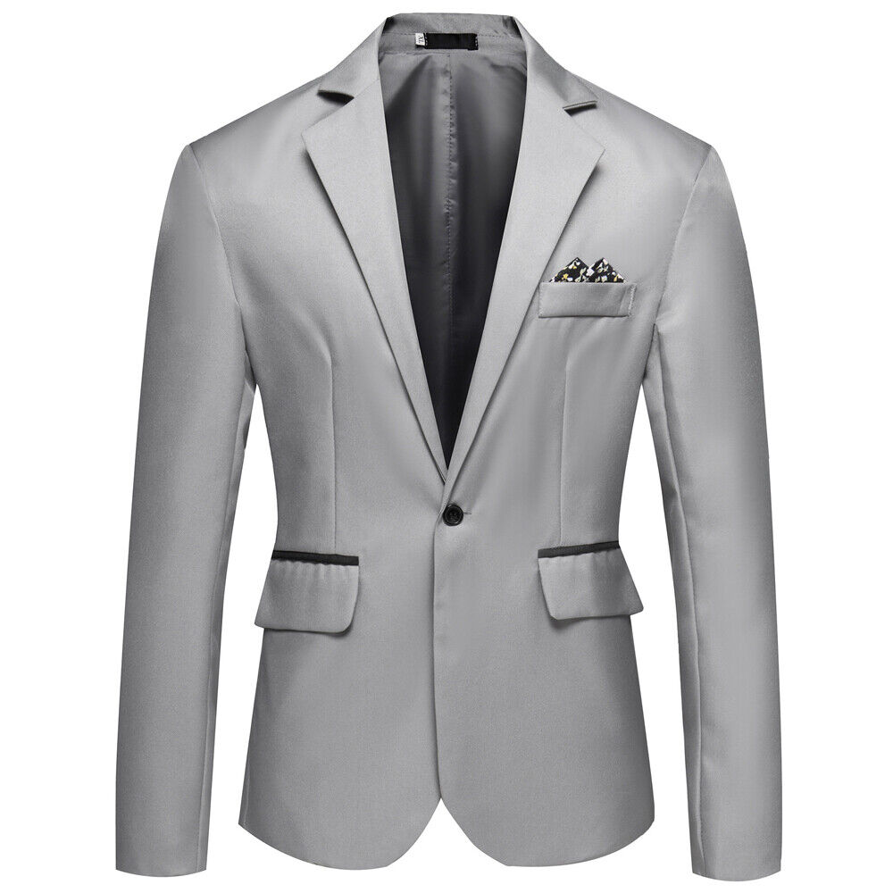 Men's Tuxedo Jacket Notched Lapel One Button Suit Blazer for Dinner Wedding Prom