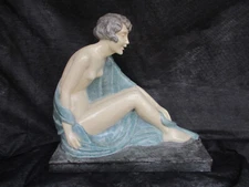 STUNNING ART DECO FIGURE by GENEVIEVE GRANGER CAST by GUILLARD CIRCA 1925