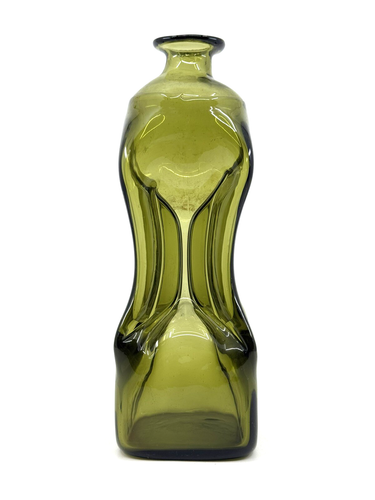 Botella de arte vintage PLUS GLASS Ransfjord NORUEGA pellizcada GLUG DECANTADOR MCM verde - Imagen 2 de 10