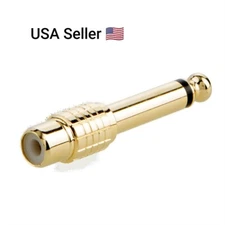 6.35mm 1/4" Male Mono Plug To RCA Female Jack Audio Adapter Connector M190 Music