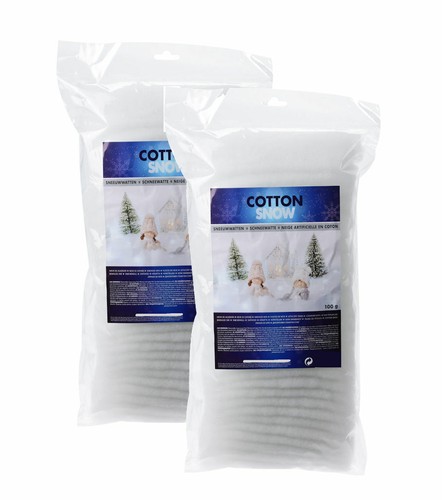 Schnee Watte - 200g / ca. 12,5l - Kunstschnee Deko Weihnachten Winter