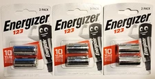 Energizer CR123 3V 3B Battery Lithium Batteries x3 Pack of x2 