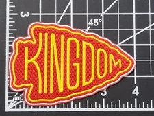 Kansas City Chiefs Red Kingdom 4" Iron On Embroidered Patch ~ Free Tracking!