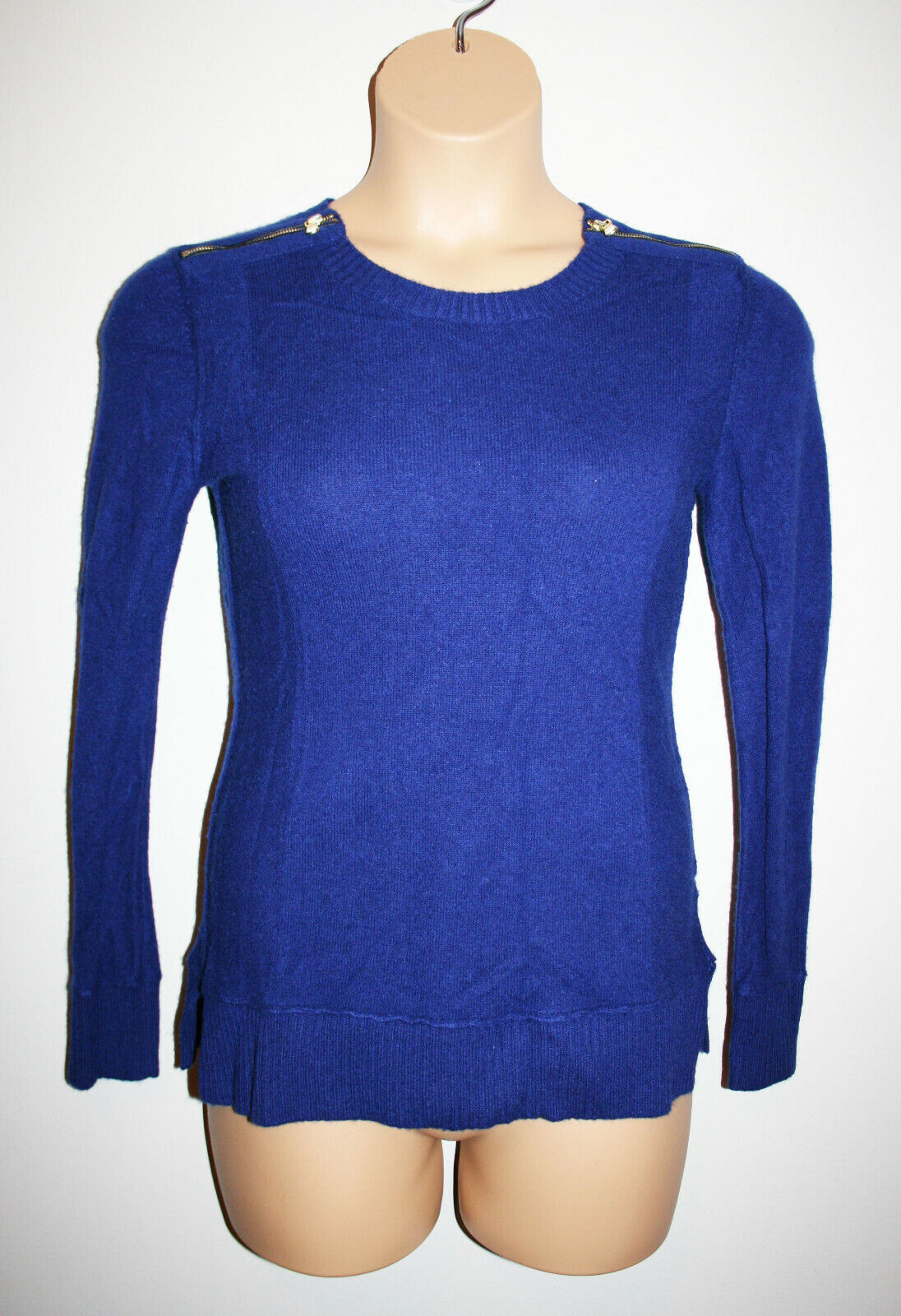 Womens SAKS FIFTH AVE Cobalt bluee Cashmere Sweater Long Sleeve Zippers Small S Womens SAKS FIFTH AVE Cobalt bluee Cashmere Sweater Long Sleeve Zippers Small S
