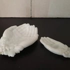 2 Vintage Westmoreland Hands Grapes Leaves Queen Victorian Milk Glass