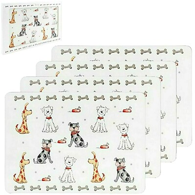 4er Set Tischsets Faithful Friends Hundemotiv abwischbar The Leonardo Collection