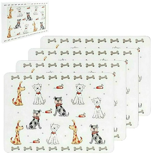 4er Set Tischsets Faithful Friends Hundemotiv abwischbar The Leonardo Collection - Bild 1 von 3