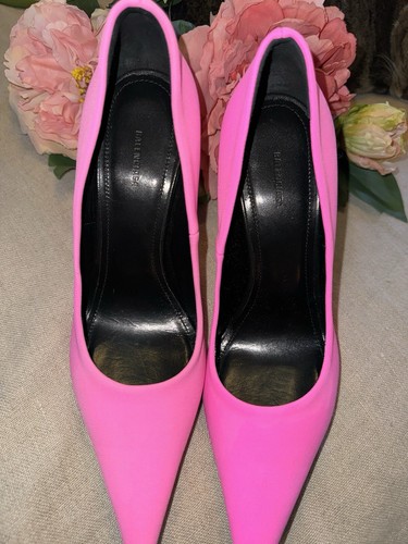 $976 Balenciaga Women's Pink Knife Stretch Stiletto Pump Heels Shoes Sz 37 US 7 - Picture 4 of 21