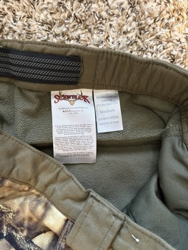 Scent Lok Full Season Camo Fleece Lined Pants Men's Size Medium Cargo Hunting - Picture 8 of 11