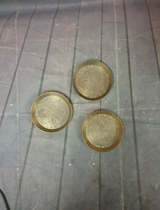 3 Vintage Brass Trinket Tray Etched Floral Round Stamped Made In India 132 J Ebay