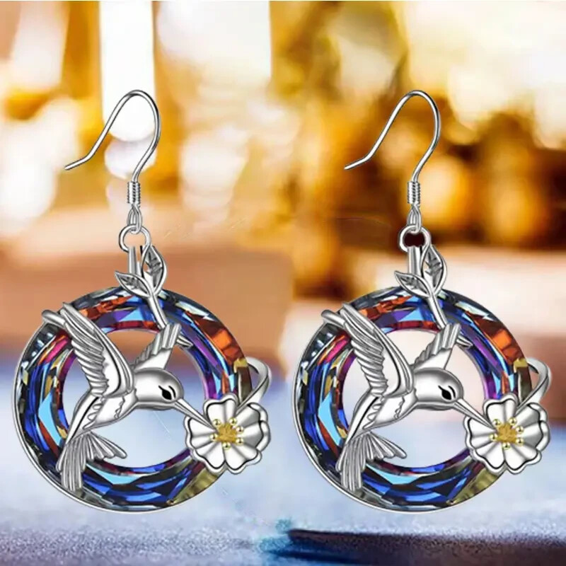 Creative Trendy Cute Cartoon Bird Round Earrings, Decorative Accessories, Unisex