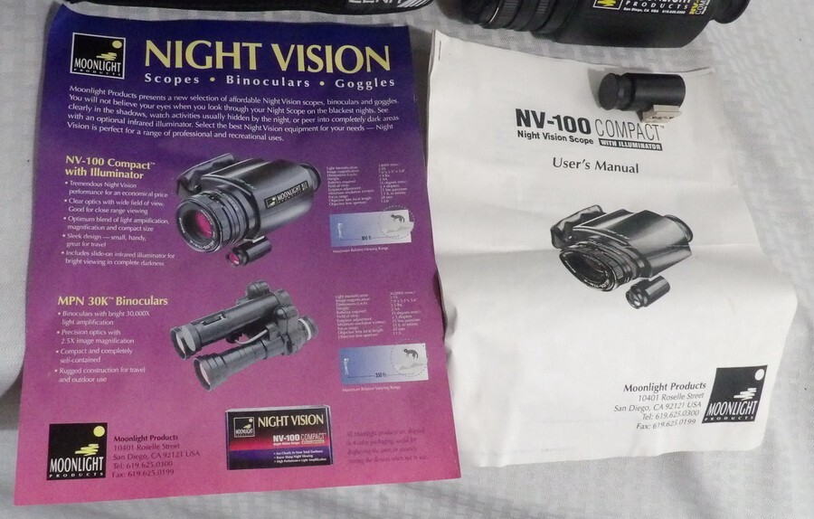 Zenit Moonlight Night Vision NV100 Infrared Scope 2.4x With