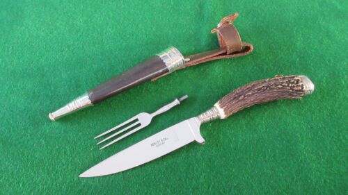 Vintage RARE Henley & Co. Solingen Germany OTHELLO STAG Jagdmesser Knife w/Fork