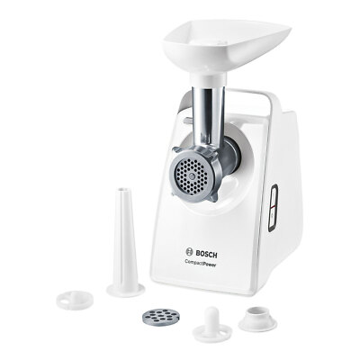 Bosch MFW3520W CompactPower Fleischwolf 500 W Edelstahl Blokierleistung 1500W