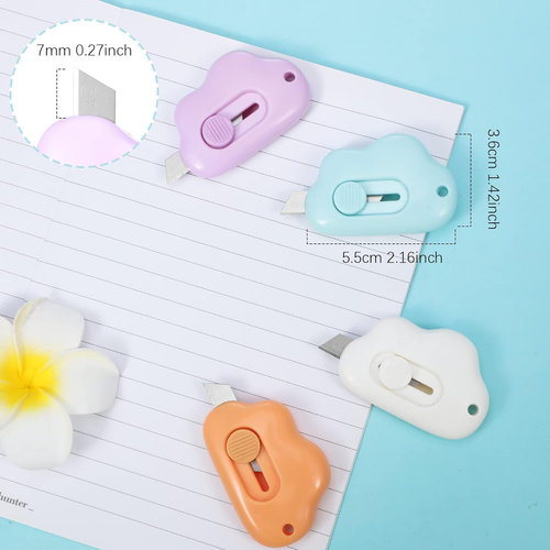 Honoson 12 Pcs Mini Box Cutter Retractable Utility Knife Cute Small Letter Opene - Picture 2 of 12