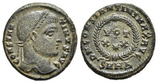 FITZ Münze Roman Constantine Great Follis Heraclea Bronze Coin Votive ØEVS258