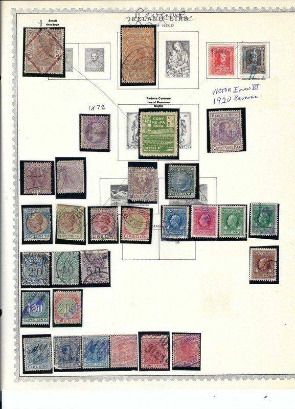 31 Early Italy Revenue Stamps: Good Variety; Few Faults
