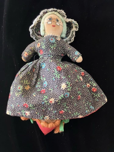 Vintage Topsy Turvy Little Red Riding Hood Wolf Grandma Flip Reverse Story Doll