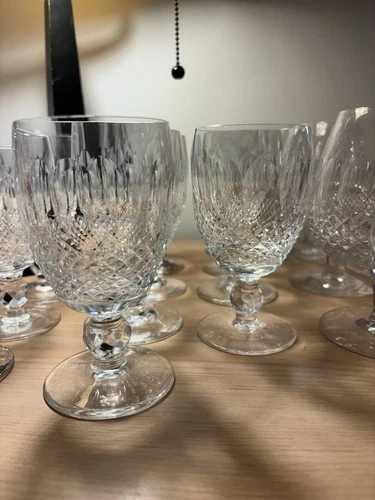 Waterford crystal glass set vintage with etched watermark, lot of 8