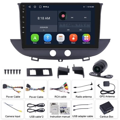 9'' Android 15 Autoradio For Opel Crossland Grandland 2016-2020 Apple Carplay GPS