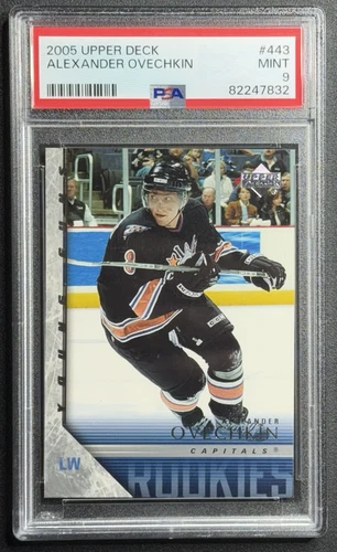 2005 UPPER DECK #443 ALEXANDER OVECHKIN YOUNG GUNS ROOKIE RC PSA 9