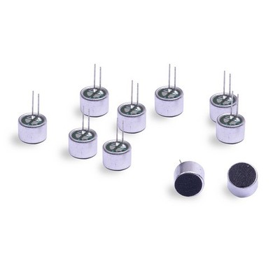 Cylewet 10Pcs Cylindrical Electret Condenser Microphone Pickup Mini, Black 