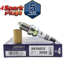 Set of 4 NGK 2668 Iridium IX - Spark Plugs BKR8EIX Heat Range 8 For Audi A6