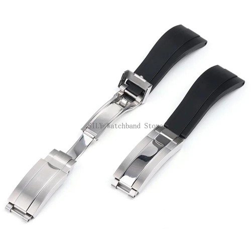 Correa de goma curva de 20 mm para Rolex Oysterflex hebilla de correa deportiva de silicona suave - Imagen 11 de 47