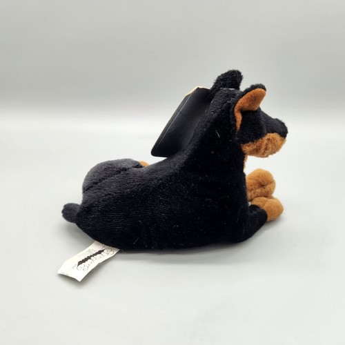 Peluche vintage Stuffins Doberman Pincher 6" Beanbag 1997 animal de peluche realista - Imagen 2 de 10