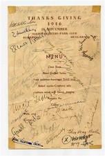 Allied Officers Park Club Thanksgiving Menu 1946 Budapest Eleanor Roosevelt 