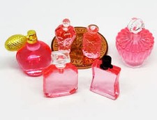 Maison de Poupées Sélection 6 Rose Parfum Bouteilles 1:12 Échelle Salle Tumdee