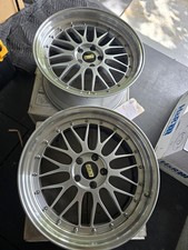 Authentic Jdm Bbs Lm155 2 Piece Wheels 9.532 5x112 With Center Caps