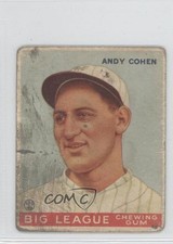 1933 Goudey Big League Chewing Gum R319 Andy Cohen #52 d0u