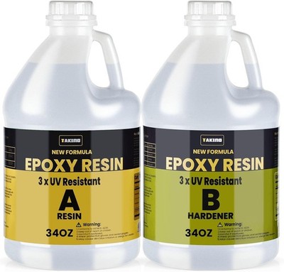 68OZ 3×UV Resistant Resin Kit,No Bubble & Crystal Clear Epoxy Resin for Coating,