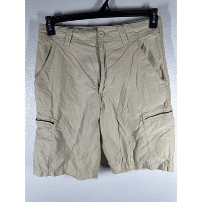 Great Northwest Cargo Shorts Mens 30 Khaki Cotton Nylon Zipper Pockets Utility